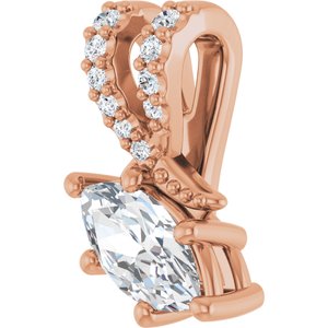 18K Rose Gold 7x3.5 mm Marquise Pendant Mounting – image 3