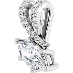 18K White Gold 7x3.5 mm Marquise Pendant Mounting – image 3