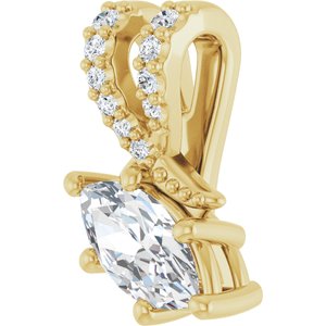 10K Yellow Gold 7x3.5 mm Marquise Pendant Mounting – image 3