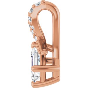 10K Rose Gold 4.5x3 mm Emerald Pendant Mounting – image 5