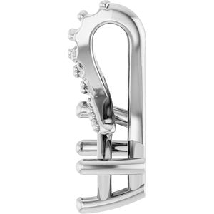 14K X1 White Gold 4.5x3 mm Emerald Pendant Mounting – image 6