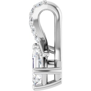 Continuum Sterling Silver 4.5x3 mm Emerald Pendant Mounting – image 5