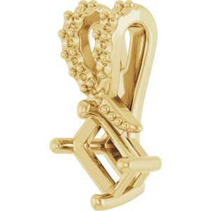 18K Yellow Gold 4.5x3 mm Emerald Pendant Mounting – image 4