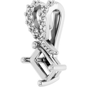18K White Gold 4.5x3 mm Emerald Pendant Mounting – image 4