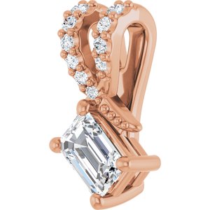 10K Rose Gold 4.5x3 mm Emerald Pendant Mounting – image 3