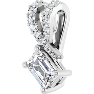 Continuum Sterling Silver 4.5x3 mm Emerald Pendant Mounting – image 3