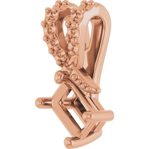 14K Rose Gold 4.5x3 mm Emerald Pendant Mounting – image 4