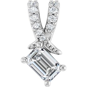 Platinum 4.5x3 mm Emerald Pendant Mounting