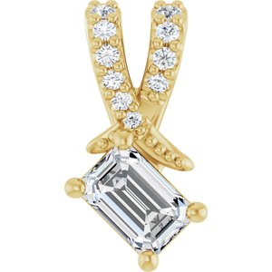 14K Yellow Gold 4.5x3 mm Emerald Pendant Mounting