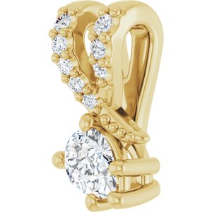 18K Yellow Gold 4x3 mm Pear Pendant Mounting – image 3
