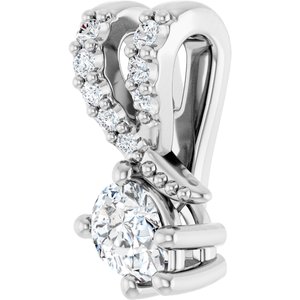 18K White Gold 4x3 mm Pear Pendant Mounting – image 3