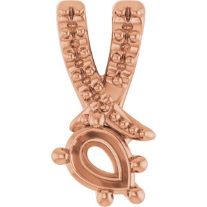 18K Rose Gold 4x3 mm Pear Pendant Mounting – image 2