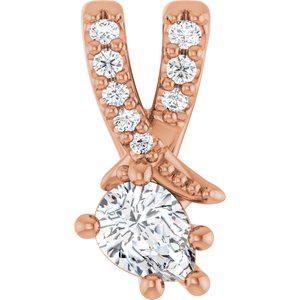14K Rose Gold 4x3 mm Pear Pendant Mounting