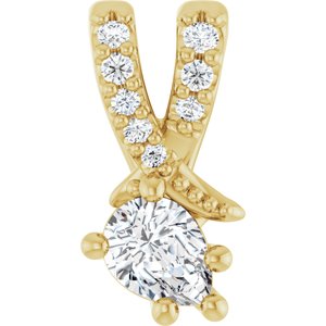 10K Yellow Gold 4x3 mm Pear Pendant Mounting