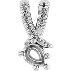 Sterling Silver 4x3 mm Pear Pendant Mounting – image 2