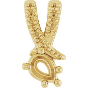 10K Yellow Gold 4x3 mm Pear Pendant Mounting – image 2