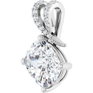 Continuum Sterling Silver 11x9 mm Elongated Cushion Pendant Mounting – image 3