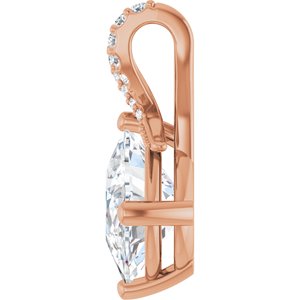 14K Rose Gold 11x9 mm Elongated Cushion Pendant Mounting – image 5