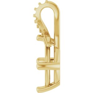 10K Yellow Gold 11x9 mm Elongated Cushion Pendant Mounting – image 6