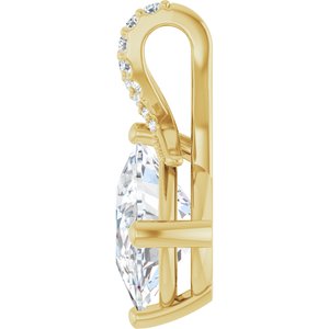 10K Yellow Gold 11x9 mm Elongated Cushion Pendant Mounting – image 5