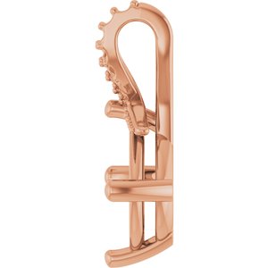 18K Rose Gold 11x9 mm Elongated Cushion Pendant Mounting – image 6