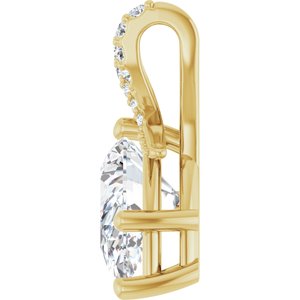 14K Yellow Gold 12x8 mm Pear Pendant Mounting – image 5