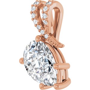 10K Rose Gold 12x8 mm Pear Pendant Mounting – image 3