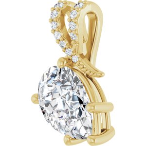 10K Yellow Gold 12x8 mm Pear Pendant Mounting – image 3