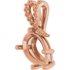 18K Rose Gold 12x8 mm Pear Pendant Mounting – image 4