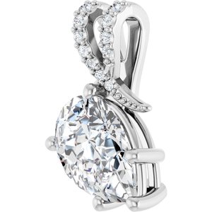 10K White Gold 12x8 mm Pear Pendant Mounting – image 3