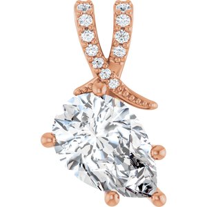 10K Rose Gold 12x8 mm Pear Pendant Mounting