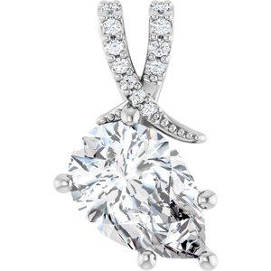 Continuum Sterling Silver 12x8 mm Pear Pendant Mounting
