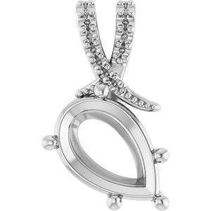 Continuum Sterling Silver 12x8 mm Pear Pendant Mounting – image 2