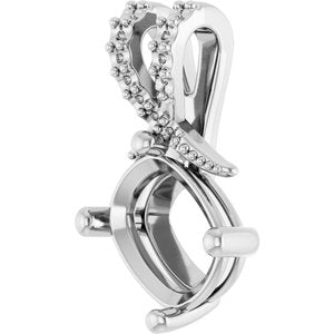 Sterling Silver 9x7 mm Elongated Cushion Pendant Mounting – image 4