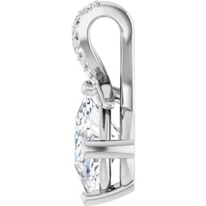 10K White Gold 9x7 mm Elongated Cushion Pendant Mounting – image 5