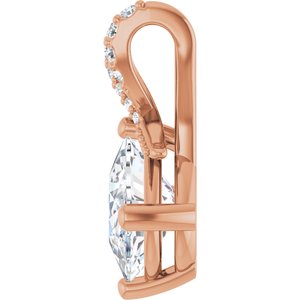 14K Rose Gold 9x7 mm Elongated Cushion Pendant Mounting – image 5