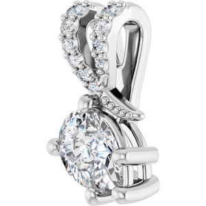 10K White Gold 6.5x4.5 mm Pear Pendant Mounting – image 3