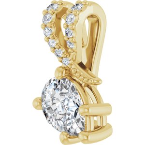 14K Yellow Gold 6.5x4.5 mm Pear Pendant Mounting – image 3
