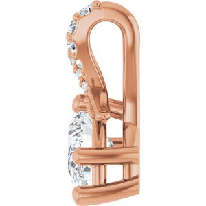 14K Rose Gold 6.5x4.5 mm Pear Pendant Mounting – image 5