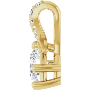 18K Yellow Gold 6.5x4.5 mm Pear Pendant Mounting – image 5