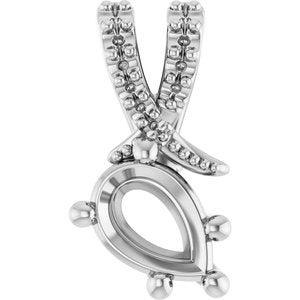 Continuum Sterling Silver 6.5x4.5 mm Pear Pendant Mounting – image 2