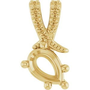 10K Yellow Gold 6.5x4.5 mm Pear Pendant Mounting – image 2