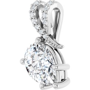 18K White Gold 10x7 mm Pear Pendant Mounting – image 3