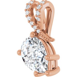 14K Rose Gold 10x7 mm Pear Pendant Mounting – image 3
