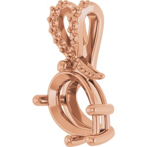 14K Rose Gold 10x7 mm Pear Pendant Mounting – image 4