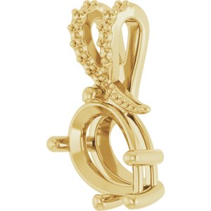 14K Yellow Gold 10x7 mm Pear Pendant Mounting – image 4