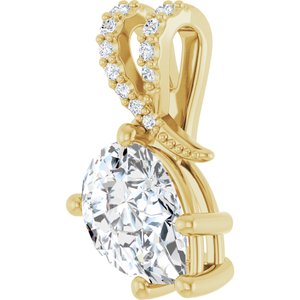 18K Yellow Gold 10x7 mm Pear Pendant Mounting – image 3
