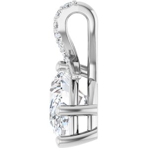 14K White Gold 10x7 mm Pear Pendant Mounting – image 5