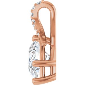 14K Rose Gold 10x7 mm Pear Pendant Mounting – image 5