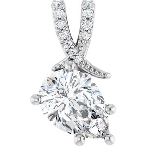 Platinum 10x7 mm Pear Pendant Mounting